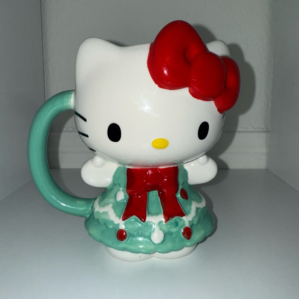 Hello Kitty Ceramic Mug with Red and Green Accents